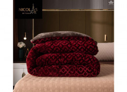 Chăn lông cừu Pháp Nicolas màu đỏ Cherry NCL2013#6