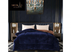 Chăn lông cừu Pháp Nicolas tím than NCL2016#1