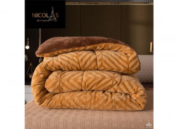 Chăn lông cừu Pháp Nicolas vàng phú quý NCL2017#2