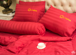 Chăn ga gối khách sạn Olympia cotton lụa 7 món OCL7M01#10