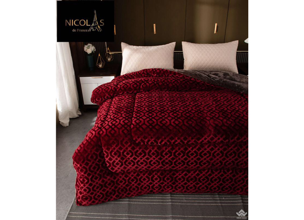 Chăn lông cừu Pháp Nicolas màu đỏ Cherry NCL2013