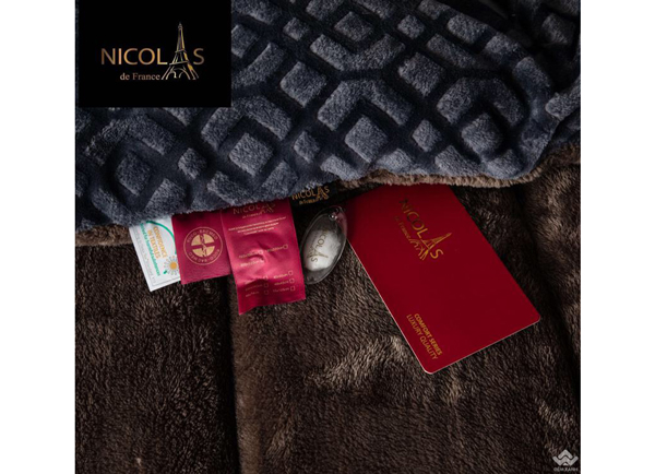 Chăn lông cừu Pháp Nicolas xám latin NCL2018