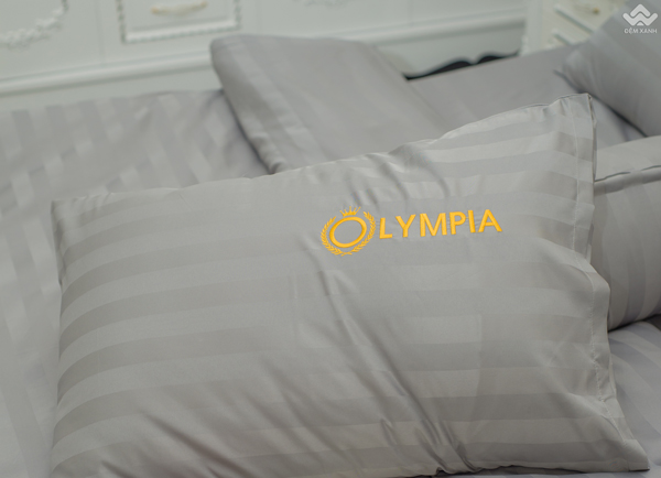 Chăn ga gối khách sạn Olympia cotton lụa 7 món OCL7M02