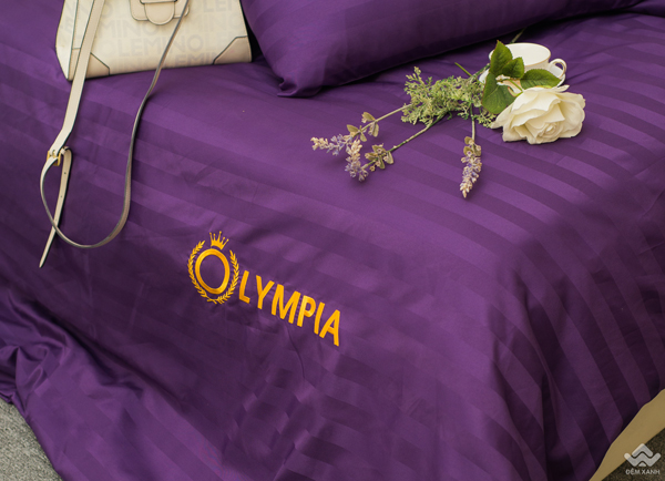 Chăn ga gối khách sạn Olympia cotton lụa 7 món OCL7M04
