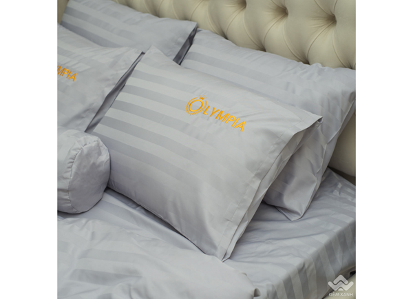 Chăn ga gối khách sạn Olympia cotton lụa 7 món OCL7M05