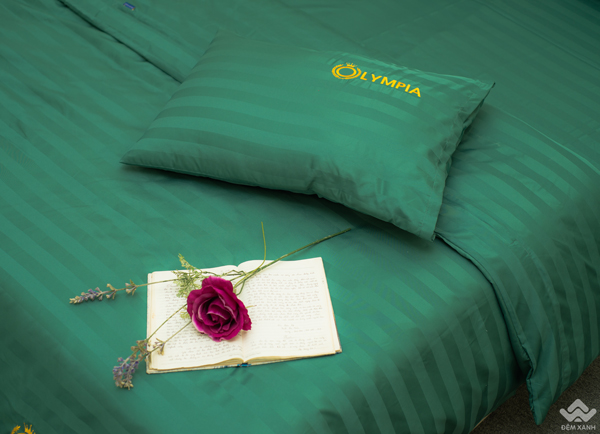 Chăn ga gối khách sạn Olympia cotton lụa 7 món OCL7M06